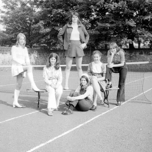 Schoolgirls from Church High School in Newcastle model the latest fashion 14 July 1971