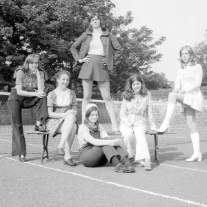 Schoolgirls from Church High School in Newcastle model the latest fashion 14 July 1971