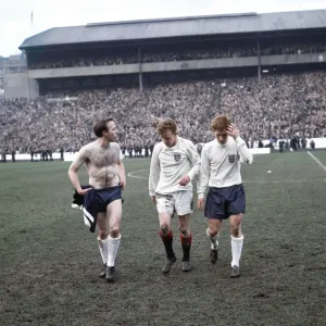 Scotland v England international match at Hampden Park. Players walk off at the end Scotland v England international match at Hampden Park. Players walk off at the end
