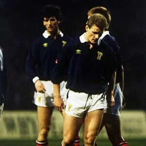 during Scotland versus Yugoslavia World Cup football Gordon Durie with head