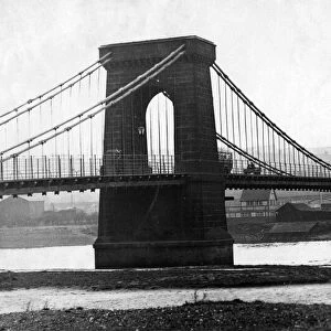 Scotswood Suspension Bridge, 20th January 1927