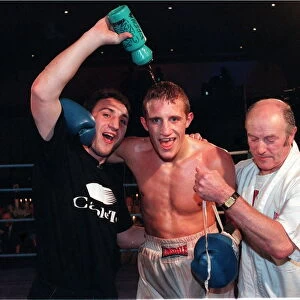 Scott Dixon boxer February 1998 celebrates his win over boxer Chris Saunders