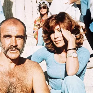 Scottish actor Sean Connery with his wife Micheline Roquebrune March 1975