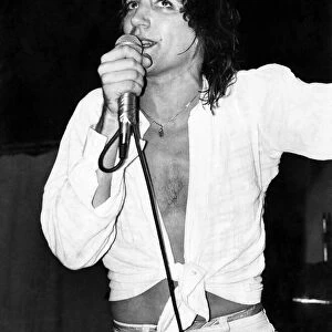 Scottish-born rock singer Rod Stewart during one of his concerts at Bel-Vue, manchester