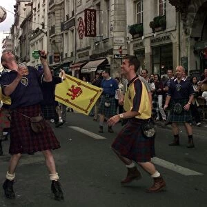 Scottish fans in Paris France for the World Cup June 1998