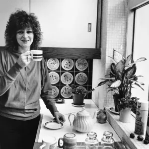 Scottish singer and actress Barbara Dickson photographed at home