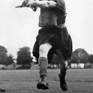 Scottish troops practice bayonet training in England. 21st September 1939 Scottish troops practice bayonet training in England. 21st September 1939