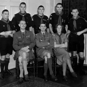 Scout dinner at Surbiton. October 1933 Group of Scout Masters at the dinner held