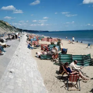 The sea front and beach at Bournemouth 1st June 1971 Local Caption watscan The sea front and beach at Bournemouth 1st June 1971 Local Caption watscan