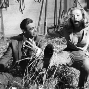 Sean Connery and Honor Blackman Print - Goldfinger Film Still, June 1964