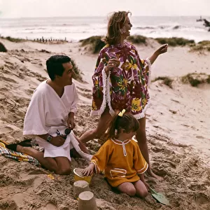 Seaside Fashion Clothing: Holidays: Beachwear. Circa 1965
