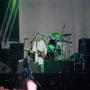 Seattle-based grunge rock group Nirvana, on stage during the group Seattle-based grunge rock group Nirvana, on stage during the group