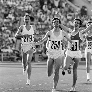 Sebastian Coe wins the Mens 1500 metres final at the 1980 Summer Olympics in Moscow 1st