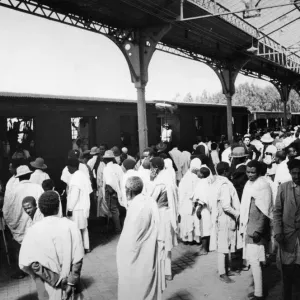 Second Abyssinian War September 1935 A busy railway station as chieftains Second Abyssinian War September 1935 A busy railway station as chieftains