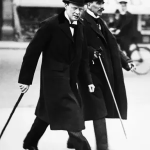Winston Churchill on his way to the House of Commons, 1922 Print Winston Churchill on his way to the House of Commons, 1922 Print