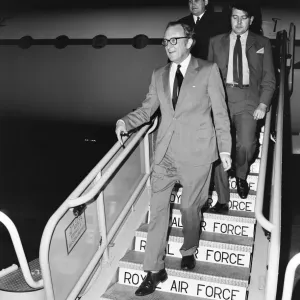 Black and white print of Lord Carrington at Heathrow Airport Black and white print of Lord Carrington at Heathrow Airport