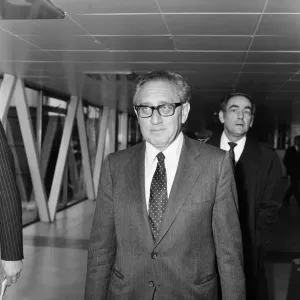 Henry Kissinger on Concorde, London Airport 1982 Print