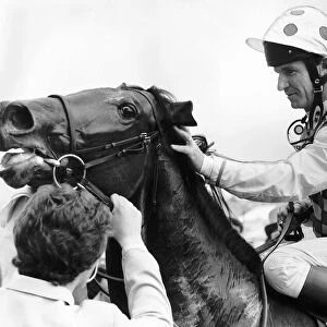 Secreto Racehorse with jockey Christie Roche in the saddle winning the Epsom Derby - June