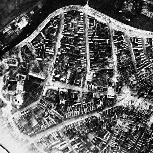 A section of the centre of Lubeck following a bombing raid by the RAF on the 28 / 29 March