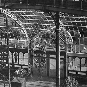 Sefton Park Palm House, Liverpool, 15th May 1951. Renovations underway ahead of The 1951