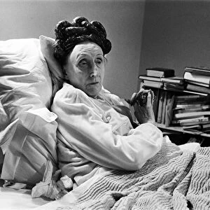 Seventy five year old poet and author Dame Edith Sitwell, in her bed
