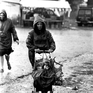 Severe stormy weather with torrential rain and flooding at the annual Summer Exhibition Severe stormy weather with torrential rain and flooding at the annual Summer Exhibition
