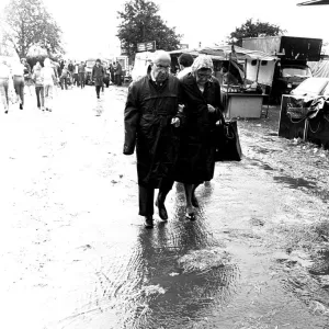 Severe stormy weather with torrential rain and flooding at the annual Summer Exhibition Severe stormy weather with torrential rain and flooding at the annual Summer Exhibition