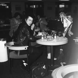 The Sex Pistols at Heathrow Airport before flying off for an American tour