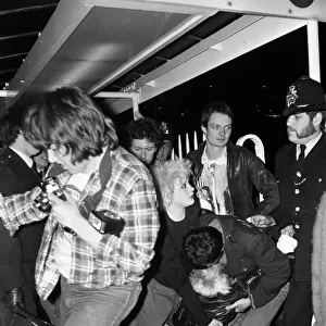 Sex Pistols Jubilee boat party on the Thames. Pictured, guests as they are taken away by