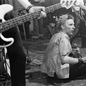 The Sex Pistols. Performing in Eindhoven, Holland. Johnny Rotten (John Lydon)