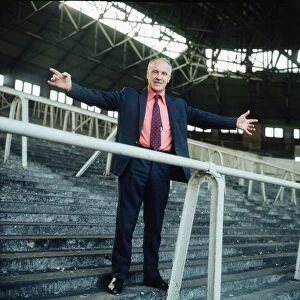 Bill Shankly ex Liverpool manager July 1984 standing on the terracing O /s C / T Bill
