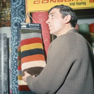 Shay Brennan at Manchester Carpet Shop Opening 1968 Print Shay Brennan at Manchester Carpet Shop Opening 1968 Print