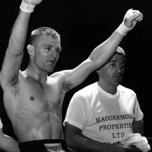 Shea Neary downs opponent Simon Frd then salutes his excellent victory Shea Neary downs opponent Simon Frd then salutes his excellent victory