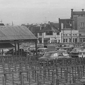 Sheep pens at Newton Abbot market in the 1950s