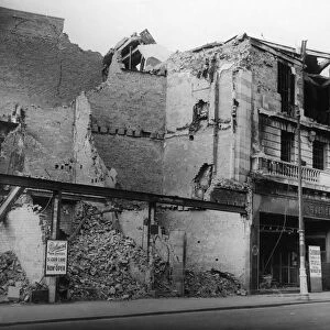 The shells of burnt out shops in Jameson Street, Hull following the German air raid
