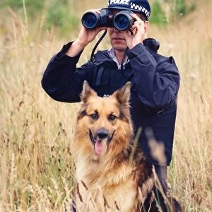 Shep the police dog enjoying the dog handling training school at Northumbria Police
