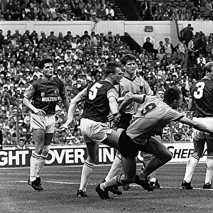 Sherpa Van Trophy winners Wolverhampton Wanderers Steve Bull heading the ball which led to a goal by Andy Mutch. May 1988