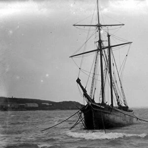 Ship in Tresco harbour, Scilly Isles. 1923