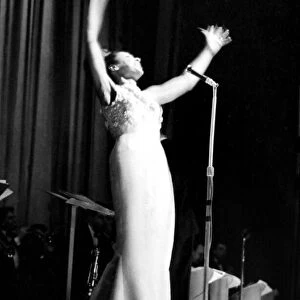 Shirley Bassey pictured during a performance at the Capitol Theatre, Cardiff - March 1963