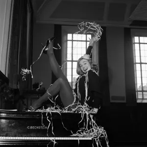 Shirley Eaton rehearsing for the television show Saturday Spectacular'on ITV Shirley Eaton rehearsing for the television show Saturday Spectacular'on ITV