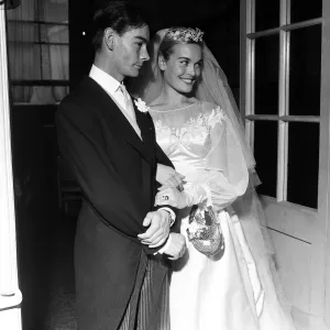 Shirley Eaton, TV and Film Actress aged 21, wedding to Colin Lenton Rowe aged 27