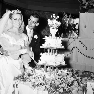 Shirley Eaton, TV and Film Actress aged 21, wedding to Colin Lenton Rowe aged 27
