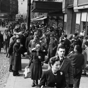 Shopper on Market Street, Manchester Print 1950 Shopper on Market Street, Manchester Print 1950