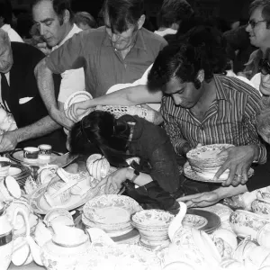 Shoppers in the china department at Harrods during the sale. 15th July 1979 Shoppers in the china department at Harrods during the sale. 15th July 1979