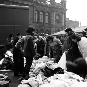 Shoppers at Doncaster Market Print, 5th April 1962