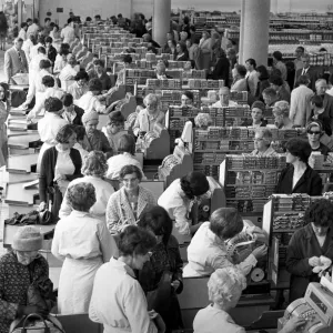 Colour Print of Shoppers in Sainsbury's Store