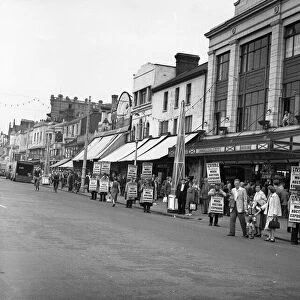 Shops on the seafront in Southend-on-Sea, Essex, England. 3rd August 1954