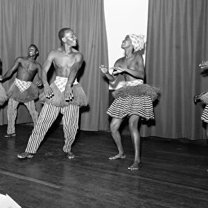 The Sierra Leone Dance Troupe rehearse at the London University Girls Hostel