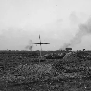 A simple cross marks the spot of a grave of a Belgian soldier killed during the fighting