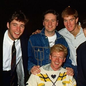 Simple Minds meet Scotland football players April 1989